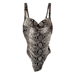 Bond-eye Australia | snakeskin one piece ruched detail swimsuit